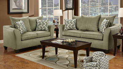 B2034 VICTORY LANE MIST NAVY SOFA LOVESEAT SET